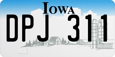 IA license plate DPJ311