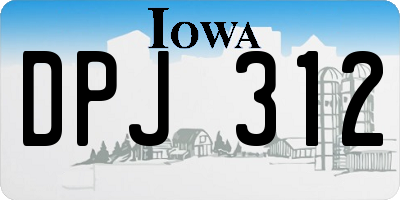 IA license plate DPJ312