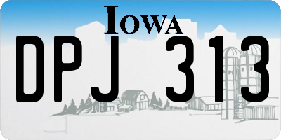 IA license plate DPJ313