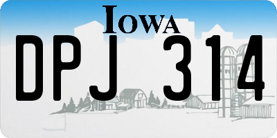 IA license plate DPJ314