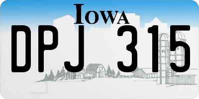 IA license plate DPJ315
