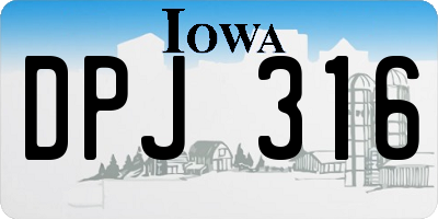IA license plate DPJ316