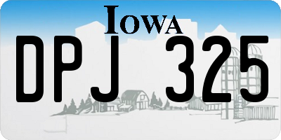 IA license plate DPJ325