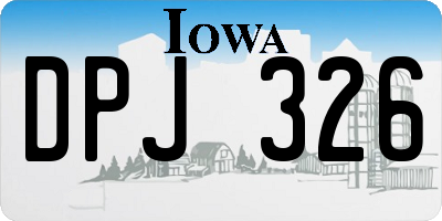 IA license plate DPJ326