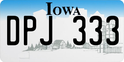 IA license plate DPJ333