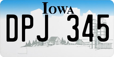 IA license plate DPJ345