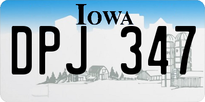 IA license plate DPJ347