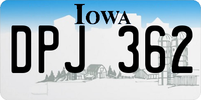 IA license plate DPJ362