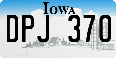 IA license plate DPJ370