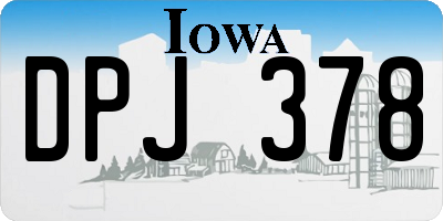 IA license plate DPJ378