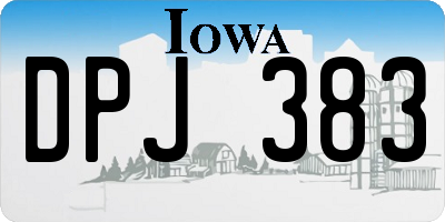 IA license plate DPJ383