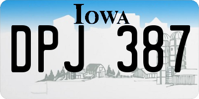 IA license plate DPJ387