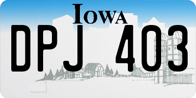 IA license plate DPJ403
