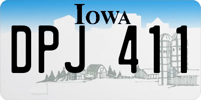 IA license plate DPJ411