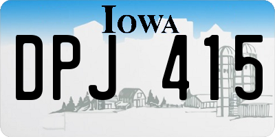 IA license plate DPJ415