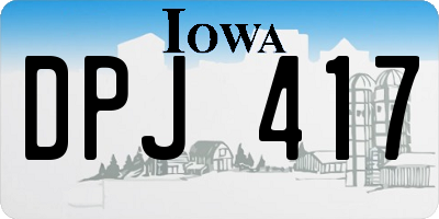 IA license plate DPJ417