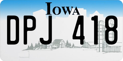 IA license plate DPJ418