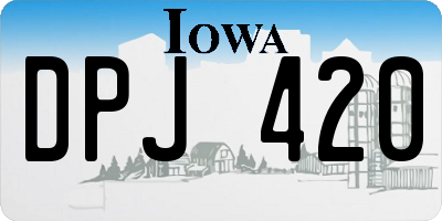 IA license plate DPJ420