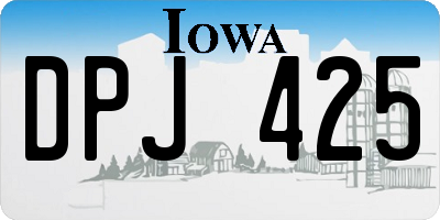 IA license plate DPJ425