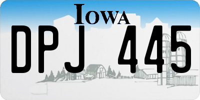 IA license plate DPJ445