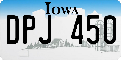 IA license plate DPJ450