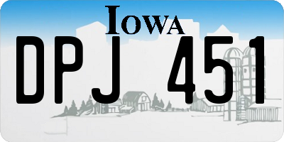 IA license plate DPJ451