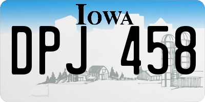 IA license plate DPJ458