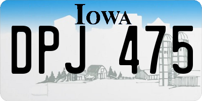 IA license plate DPJ475