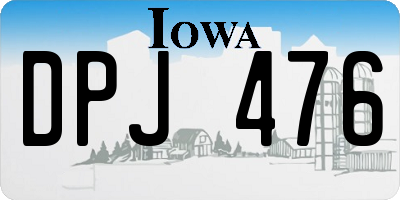 IA license plate DPJ476
