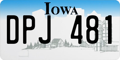 IA license plate DPJ481