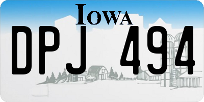 IA license plate DPJ494