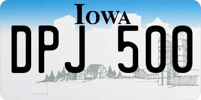 IA license plate DPJ500