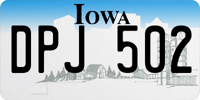 IA license plate DPJ502