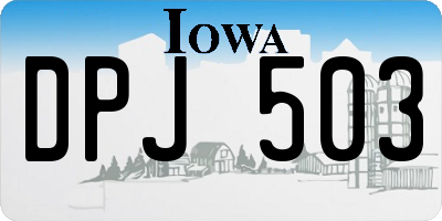 IA license plate DPJ503