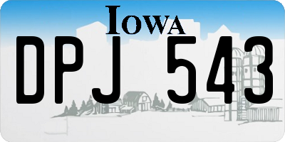 IA license plate DPJ543
