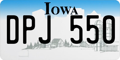 IA license plate DPJ550