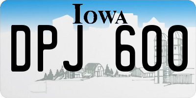 IA license plate DPJ600