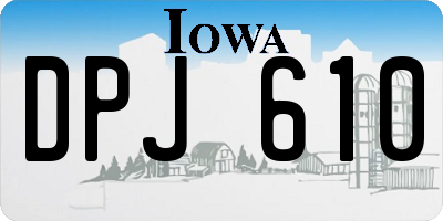 IA license plate DPJ610