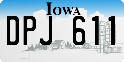 IA license plate DPJ611
