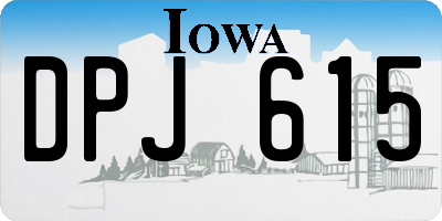 IA license plate DPJ615