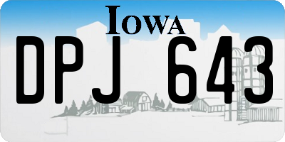 IA license plate DPJ643