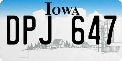 IA license plate DPJ647