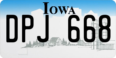 IA license plate DPJ668