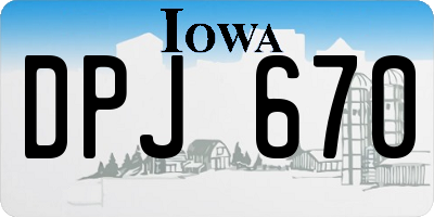 IA license plate DPJ670