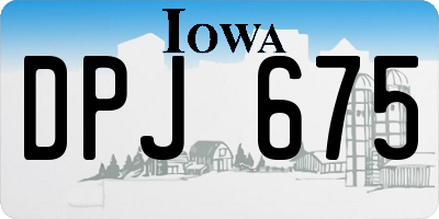 IA license plate DPJ675