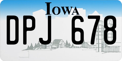 IA license plate DPJ678