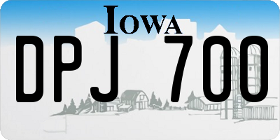 IA license plate DPJ700