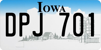 IA license plate DPJ701