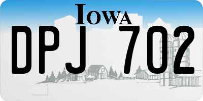 IA license plate DPJ702