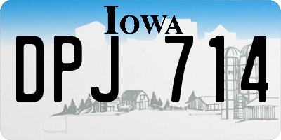 IA license plate DPJ714